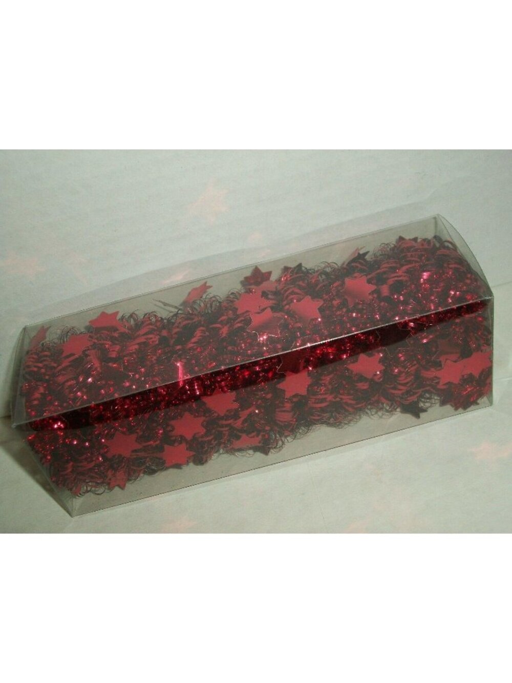 9' Red Tinsel Garland Stars Mini Trim Christmas Tree Wedding Table Decor Target